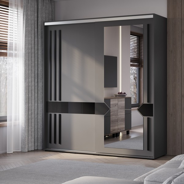 Шкаф-купе Крафт-9 Графит (BTS) в Луганске, ЛНР